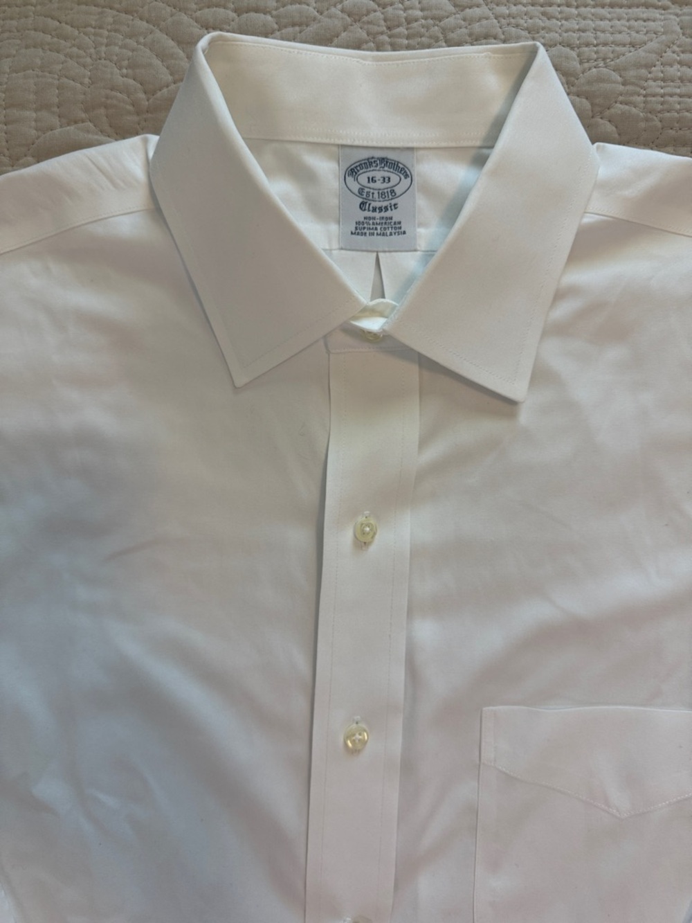 Brooks Brothers White Point-Collar Dress Shirt
